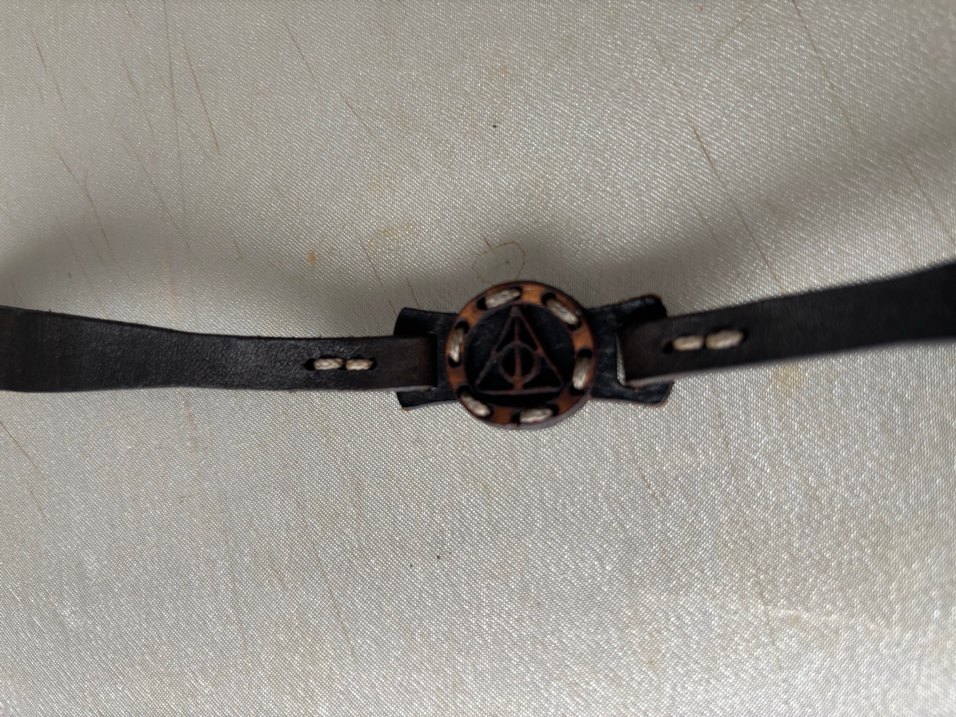 Koyu Kahverengi Gotik Erkek Deri Bileklik - Görsel 3