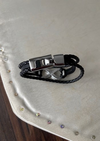 Siyah Erkek Gotik Sonsuzluk Bileklik - Görsel 2