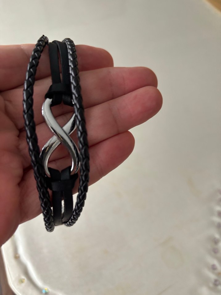 Siyah Erkek Gotik Sonsuzluk Bileklik - Görsel 3