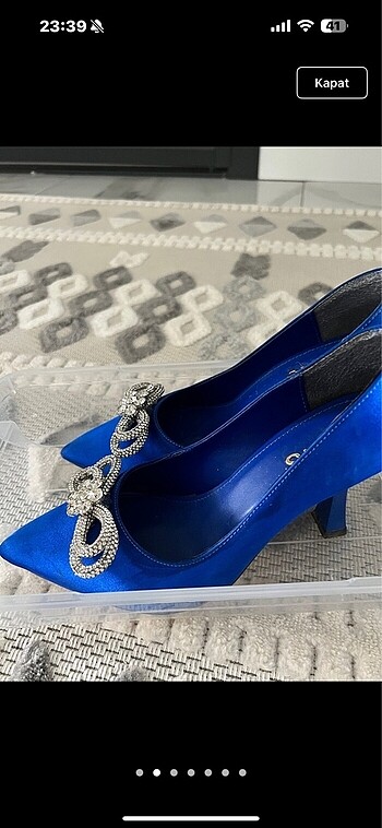 Lacivert topuklu Stiletto