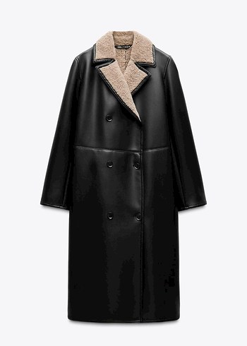 xs Beden siyah Renk ZW COLLECTION ÇİFT YÜZLÜ KABAN 2969/260/800 zara