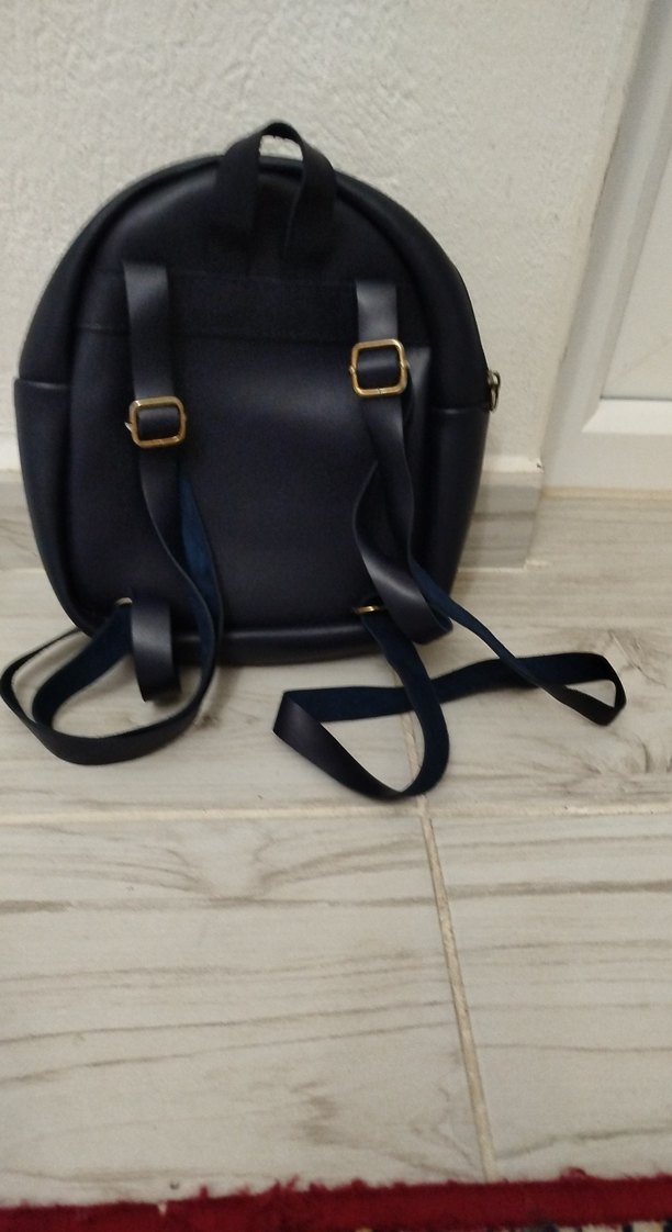 Deri Siyah Kadın Sırt Çantası - Görsel 2