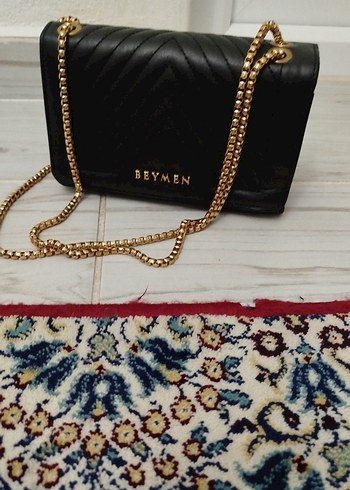 Zincir Detaylı Siyah Deri BEYMEN Çanta