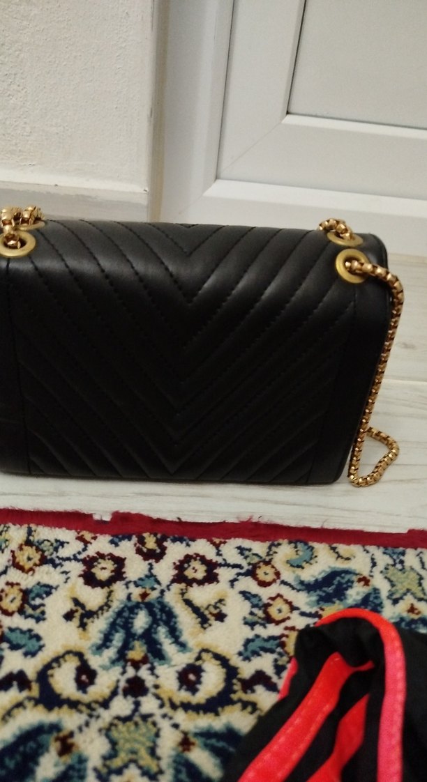 Zincir Detaylı Siyah Deri BEYMEN Çanta - Görsel 3