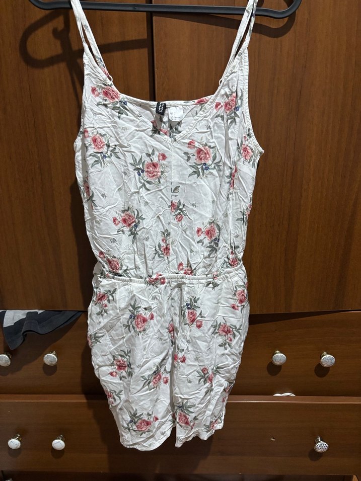 Çiçek Desenli Kadın Kısa Tulum h&m - Görsel 4