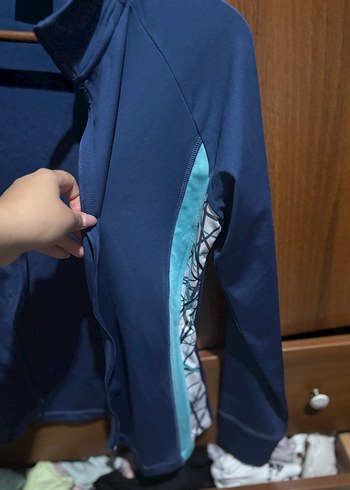 Fermuarlı Lacivert Yüksek Yakalı Kadın Spor Üstü - Görsel 8