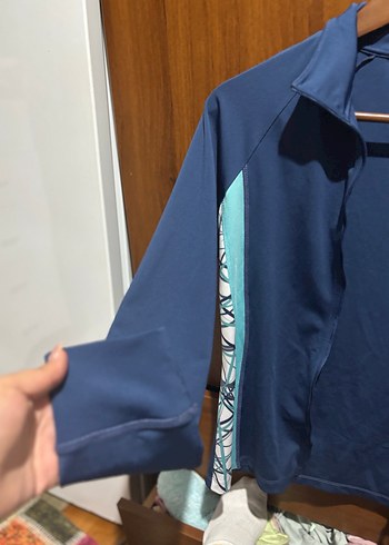 Fermuarlı Lacivert Yüksek Yakalı Kadın Spor Üstü - Görsel 6