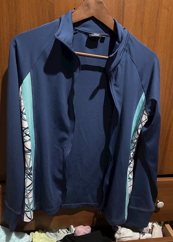 Fermuarlı Lacivert Yüksek Yakalı Kadın Spor Üstü - Görsel 4