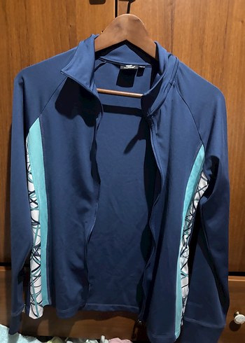 Fermuarlı Lacivert Yüksek Yakalı Kadın Spor Üstü - Görsel 7