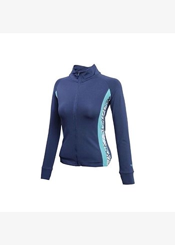 Fermuarlı Lacivert Yüksek Yakalı Kadın Spor Üstü - Görsel 2