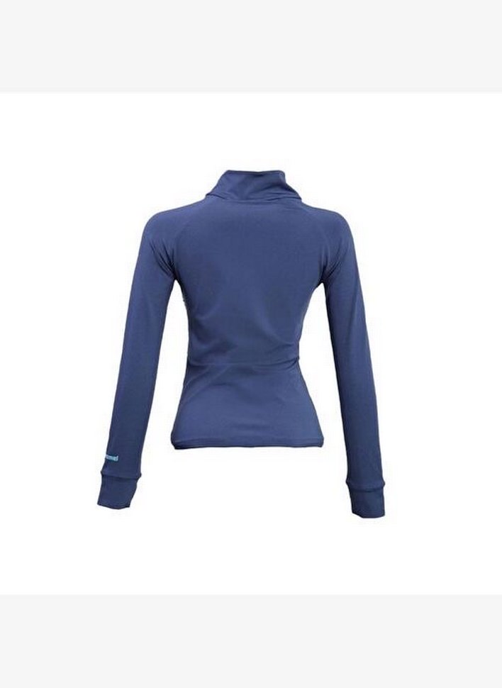 Fermuarlı Lacivert Yüksek Yakalı Kadın Spor Üstü - Görsel 3