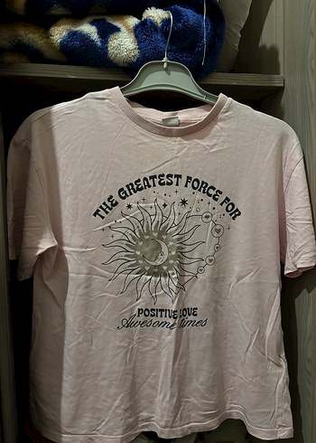 Pembe Baskılı Kız Tişörtü, Kısa Kollu, Rahat Kesim - Görsel 2