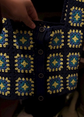 Kadın Çok Renkli Örgü Mini Crop Top - Görsel 5