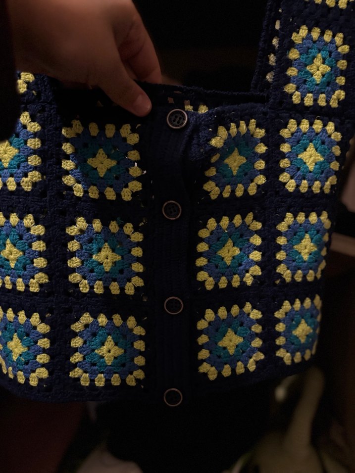 Kadın Çok Renkli Örgü Mini Crop Top - Görsel 5