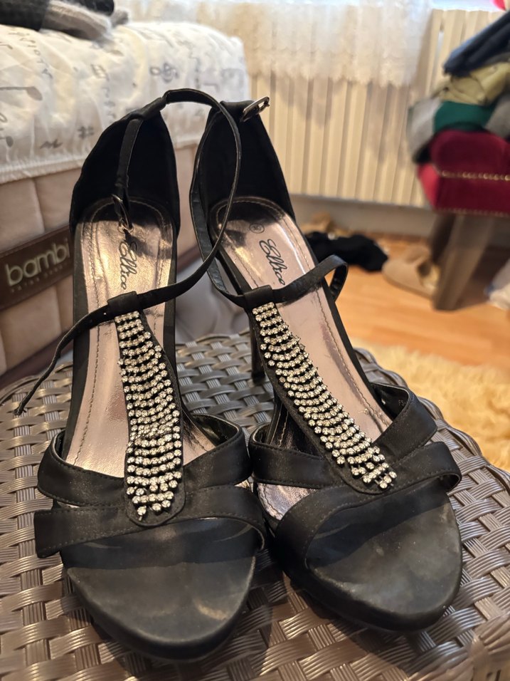 Siyah Parlak Yılan Desenli Stiletto Topuklu Kadın Ayakkabı - Görsel 4