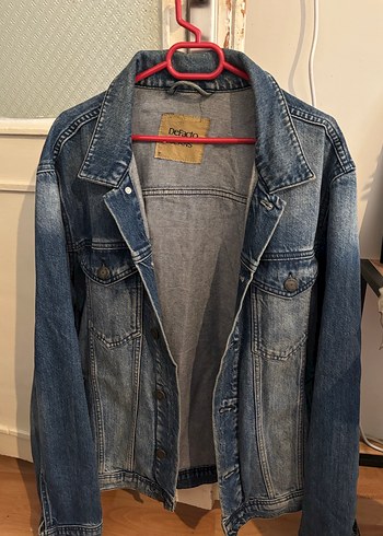 DeFacto Kadın Mavi Baskılı Denim Ceket - Görsel 2