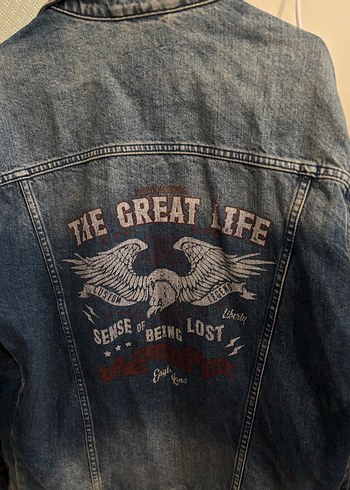 DeFacto Kadın Mavi Baskılı Denim Ceket - Görsel 6