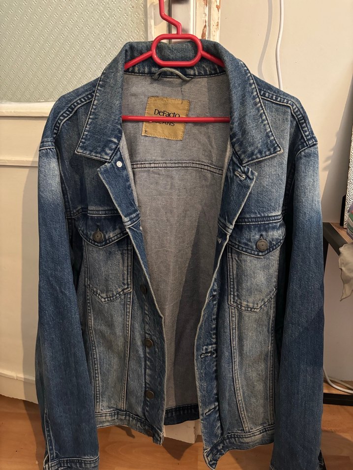 DeFacto Kadın Mavi Baskılı Denim Ceket - Görsel 3