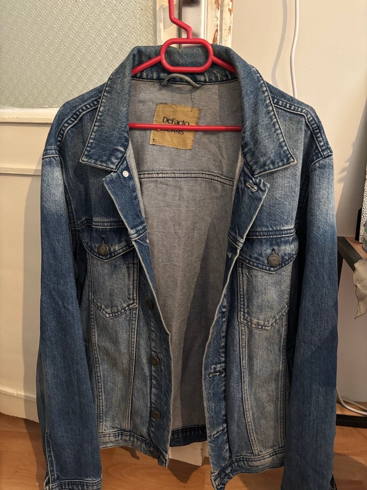 DeFacto Kadın Mavi Baskılı Denim Ceket - Görsel 2