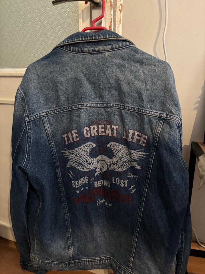 DeFacto Kadın Mavi Baskılı Denim Ceket - Görsel 5