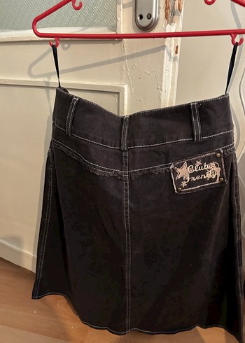 American vintage Nakışlı Siyah Kot etek  - Görsel 7