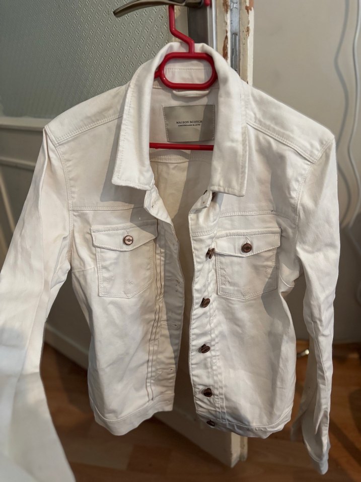 Beyaz Kadın Denim Ceket - Günlük Stil - Görsel 2