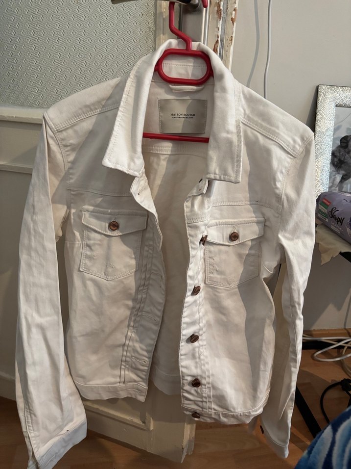 Beyaz Kadın Denim Ceket - Günlük Stil - Görsel 4