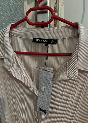 Bej Pilili Uzun Kollu Keten Gömlek - Görsel 4