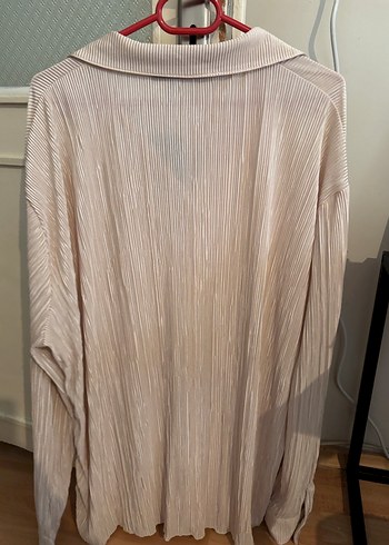 Bej Pilili Uzun Kollu Keten Gömlek - Görsel 5