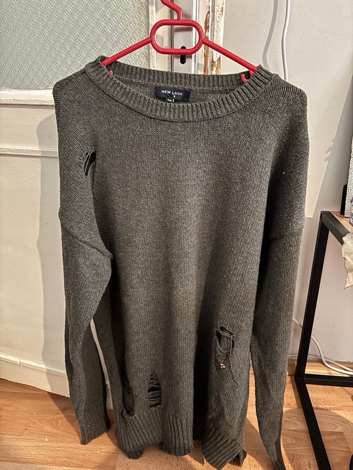 New Look Gri Örgü Salaş Kadın Kazak - Görsel 3