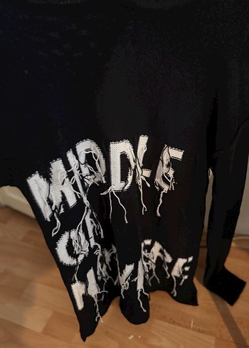 Bershka Siyah Oversize Triko Kadın Kazak - Görsel 5