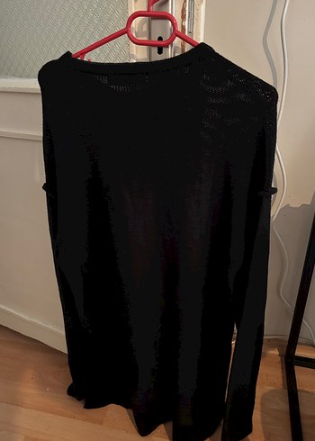 Bershka Siyah Oversize Triko Kadın Kazak - Görsel 7