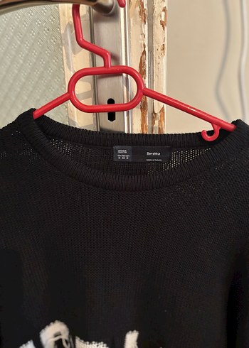 Bershka Siyah Oversize Triko Kadın Kazak - Görsel 6