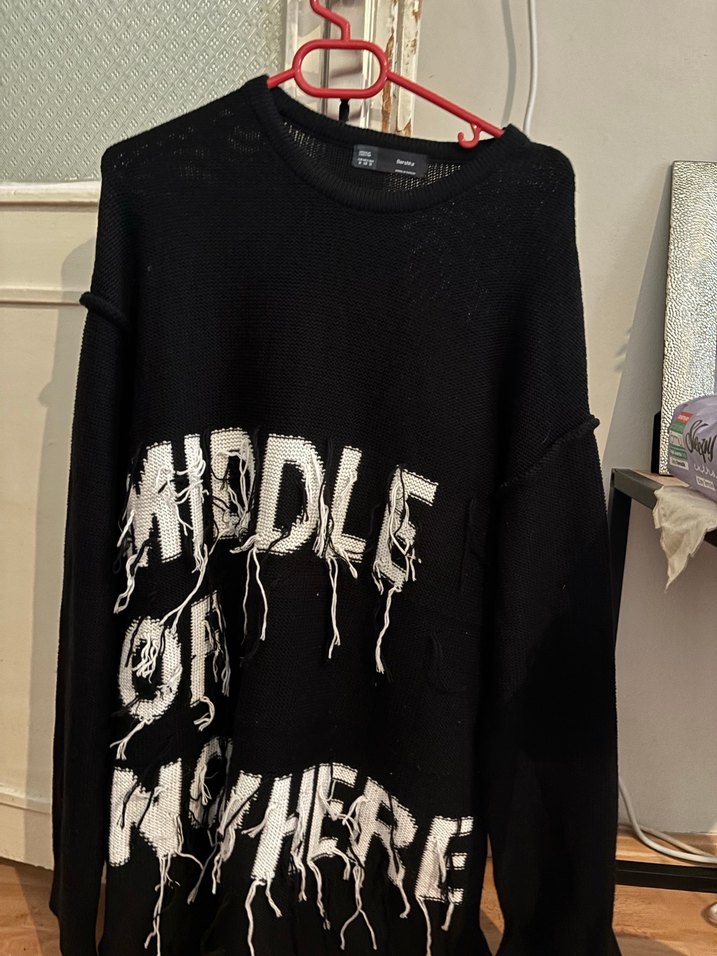 Bershka Siyah Oversize Triko Kadın Kazak - Görsel 3