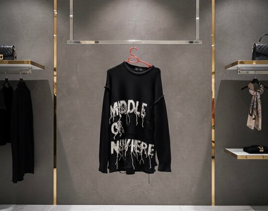 Bershka Siyah Oversize Triko Kadın Kazak - Görsel 2