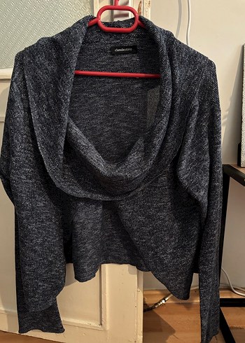 Gri Yüksek Yakalı Örgü Kadın Kazak - Görsel 4