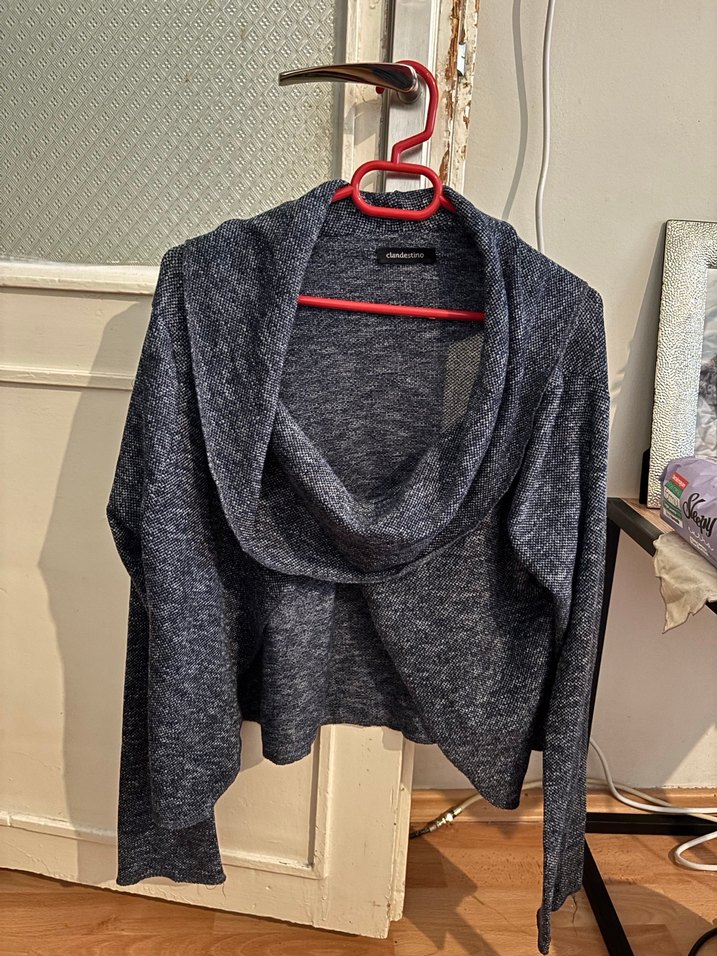 Gri Yüksek Yakalı Örgü Kadın Kazak - Görsel 3