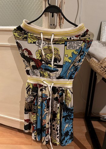 Baskılı Askısız Mini Bayan Elbise - Görsel 3