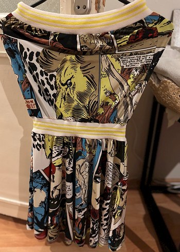 Baskılı Askısız Mini Bayan Elbise - Görsel 4