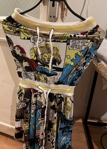 Baskılı Askısız Mini Bayan Elbise - Görsel 2