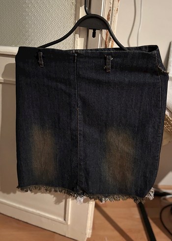 American vintage Batik Desenli Salaş Mini Kot Etek - Görsel 5