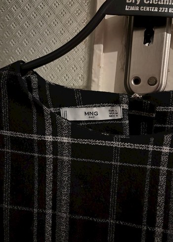 Mango Gri Ekose Desenli Kadın Bluz - Görsel 4