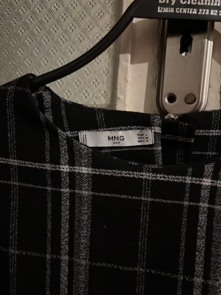 Mango Gri Ekose Desenli Kadın Bluz - Görsel 4