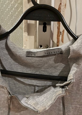 Zara Gri Mini Kısa Kollu Fermuarlı Elbise - Görsel 4