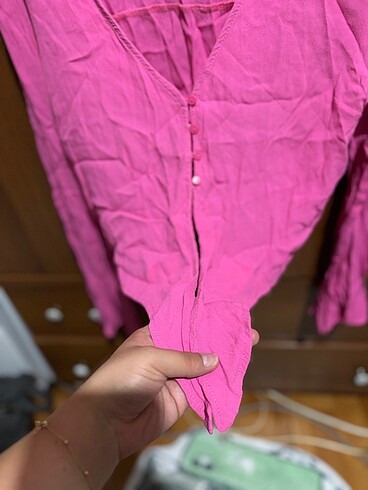 m Beden pembe Renk Bershka pembe gömlek