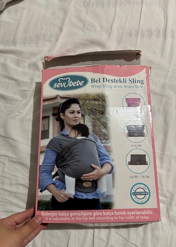 Gri Bel Destekli Bebek Sling
