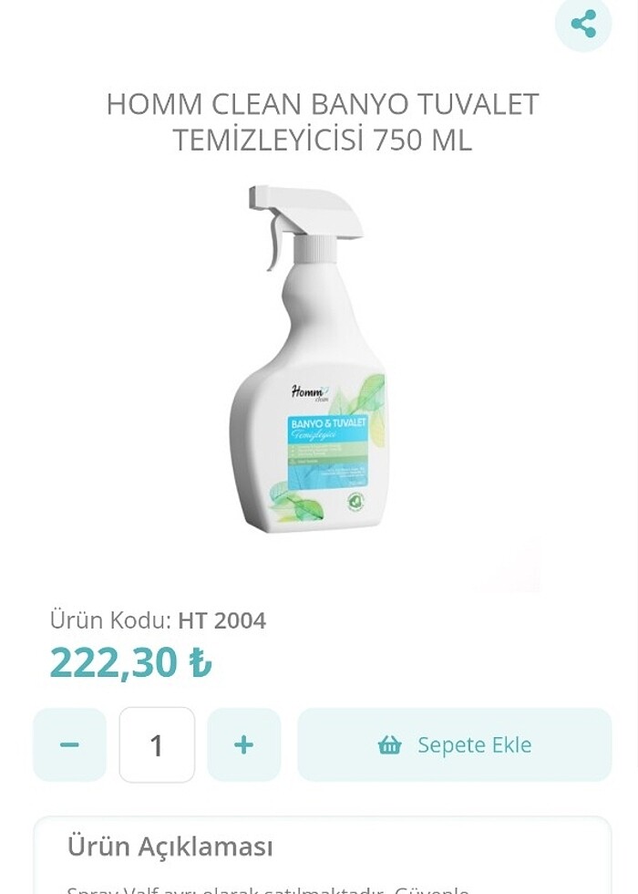 Homm bitkisel banyo WC ve leke cikarici - Görsel 5