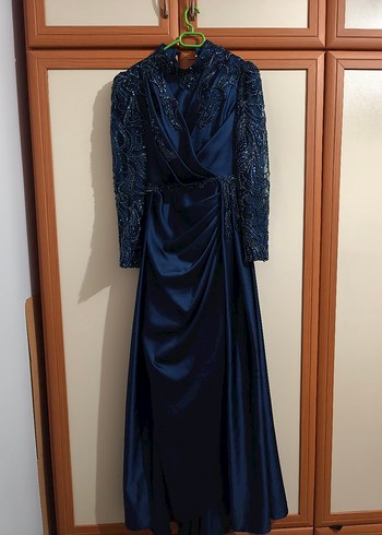 Pınar Şems Akra Lacivert Uzun Abiye Elbise - Görsel 9