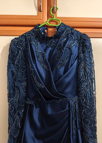 Pınar Şems Akra Lacivert Uzun Abiye Elbise - Görsel 5