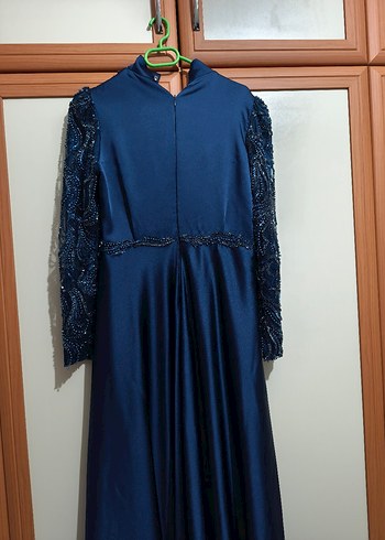 Pınar Şems Akra Lacivert Uzun Abiye Elbise - Görsel 8